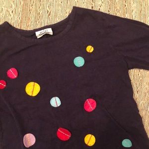 Girls MiniBoden LS tee with adorable dots